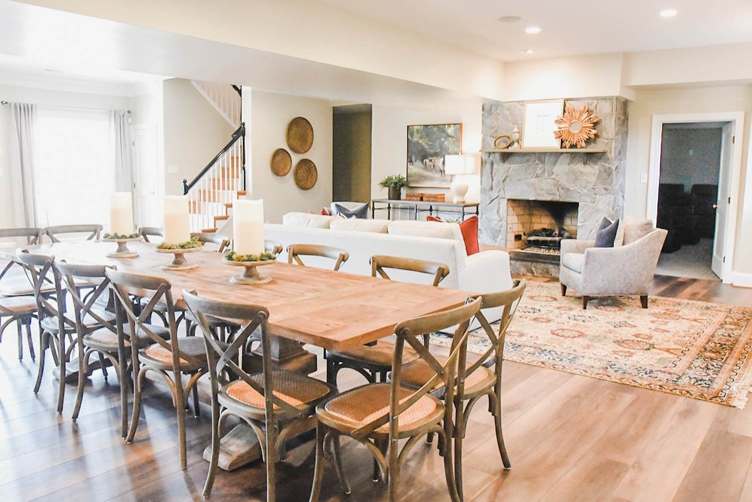 Manor House dining table and adjoining living room